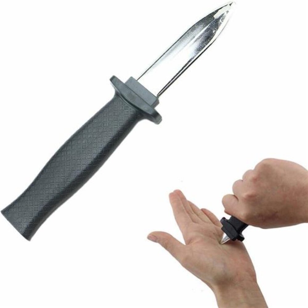 2 PCS Retractable Knife Joke Trick Halloween Props Toy Disappearing